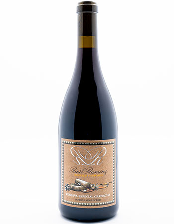Bottle of Raul Ramirez Estate Crianza Garnacha 2022 wine.